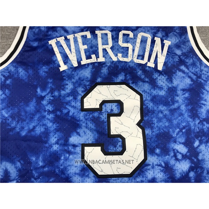 Camiseta Philadelphia 76ers Allen Iverson NO 3 Galaxy Azul